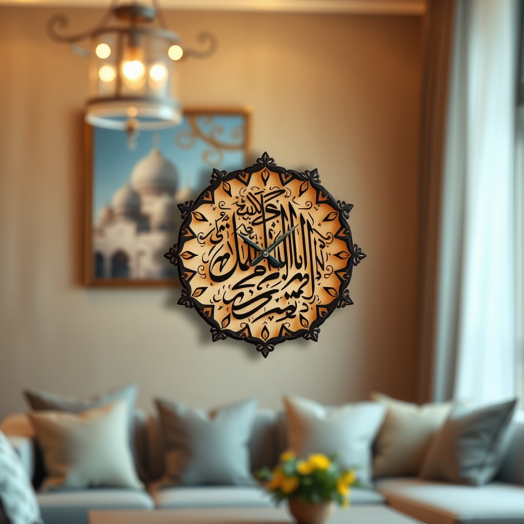 Arabic Calligraphy Wall Clock — Decor