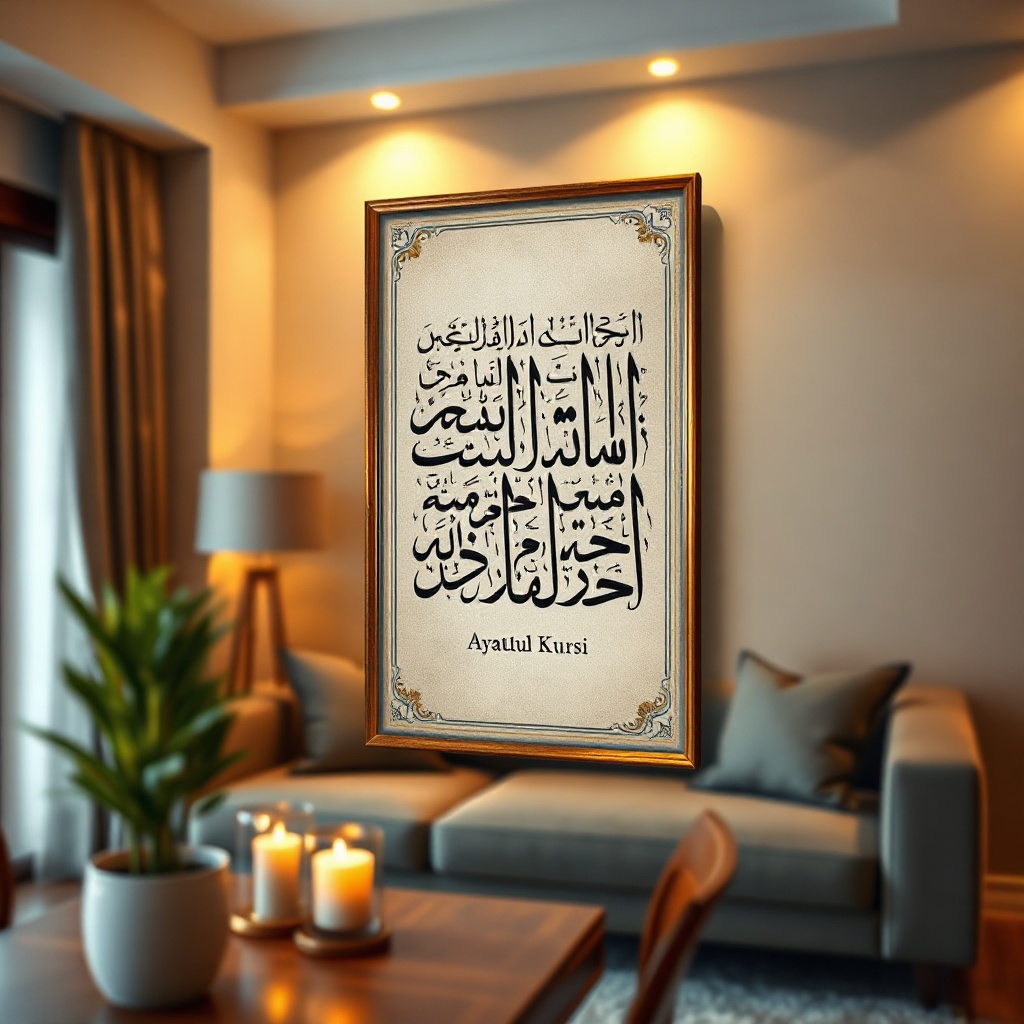 Ayatul Kursi Islamic Calligraphy Wall Art — Modern Wall Art