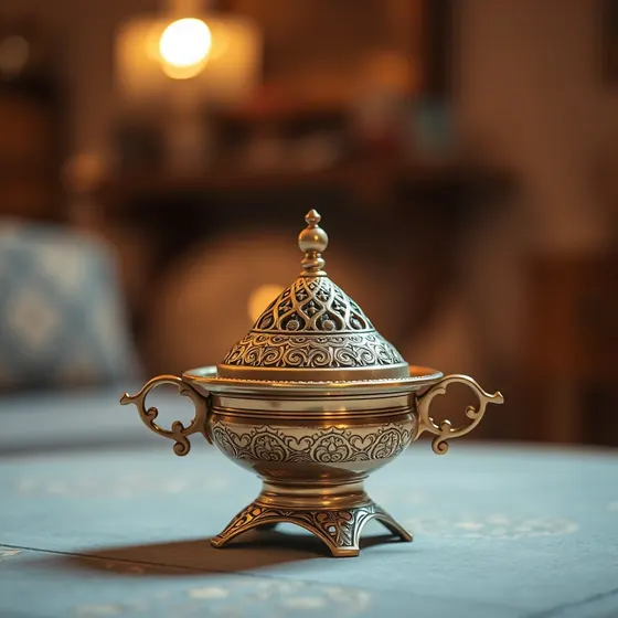 Decorative Brass Bakhoor Incense Burner (Mabkhara) — Generic