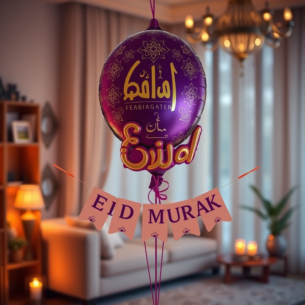 Eid Mubarak Balloon & Banner Decoration Set — Generic
