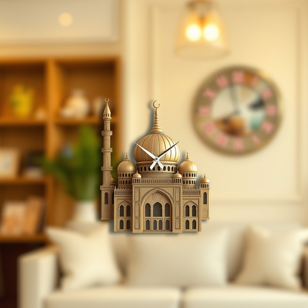 3D Masjid an-Nabawi Decorative Wall Clock — Generic