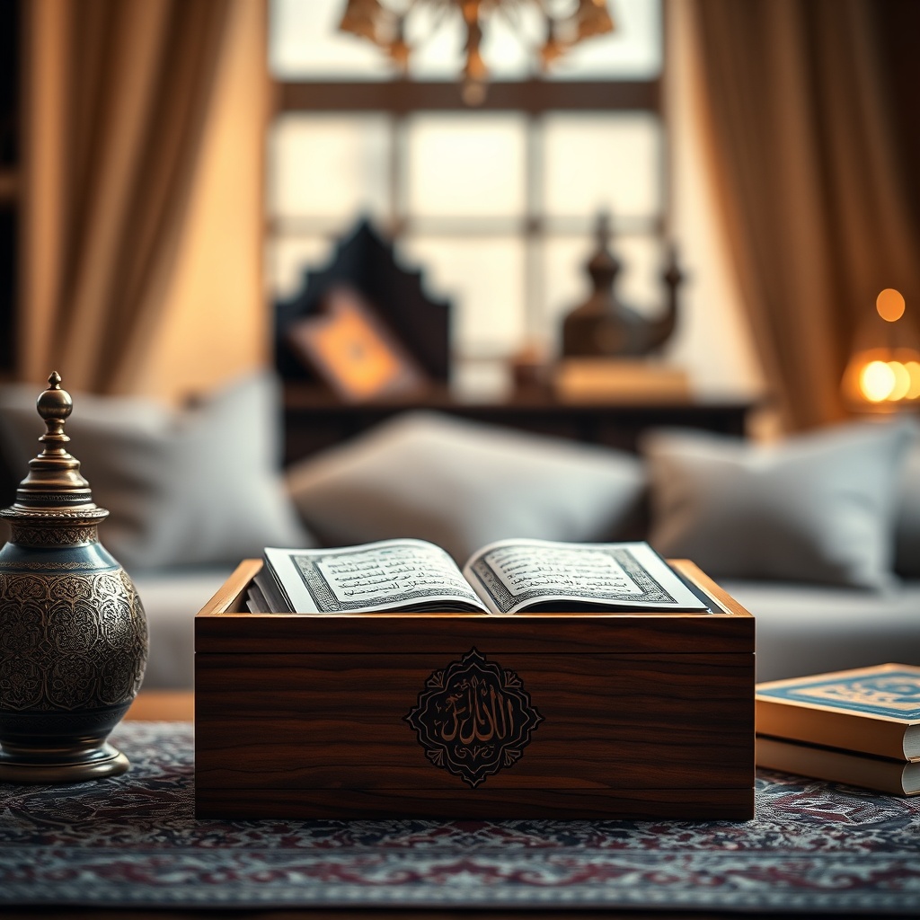 Engraved Wooden Quran Storage Gift Box — Generic